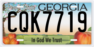GA license plate CQK7719
