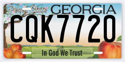 GA license plate CQK7720