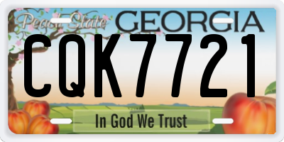 GA license plate CQK7721