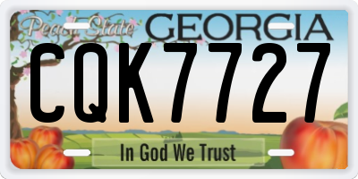 GA license plate CQK7727