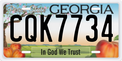 GA license plate CQK7734