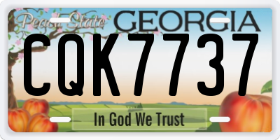 GA license plate CQK7737