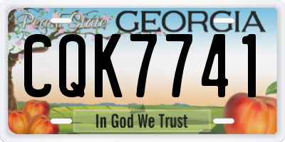 GA license plate CQK7741
