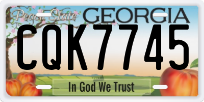 GA license plate CQK7745
