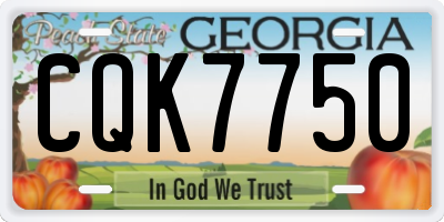 GA license plate CQK7750