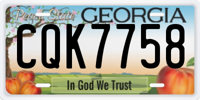 GA license plate CQK7758