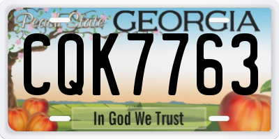GA license plate CQK7763