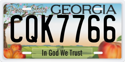 GA license plate CQK7766