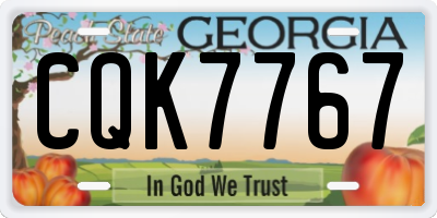 GA license plate CQK7767
