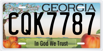GA license plate CQK7787