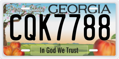 GA license plate CQK7788