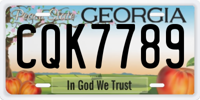 GA license plate CQK7789