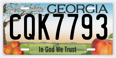GA license plate CQK7793