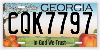 GA license plate CQK7797