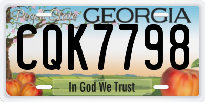 GA license plate CQK7798