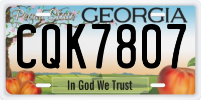 GA license plate CQK7807