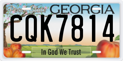 GA license plate CQK7814