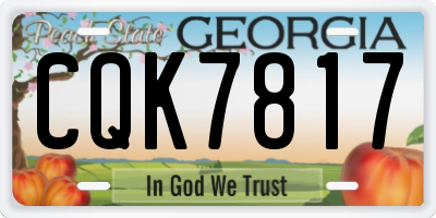 GA license plate CQK7817