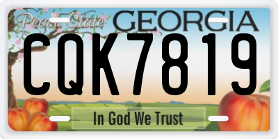 GA license plate CQK7819