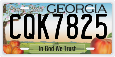 GA license plate CQK7825