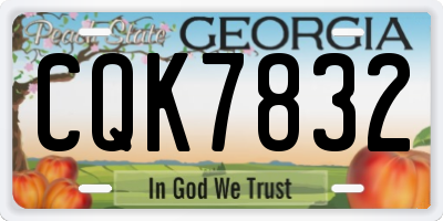 GA license plate CQK7832