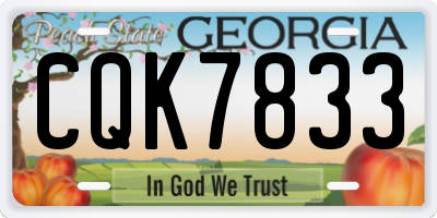 GA license plate CQK7833