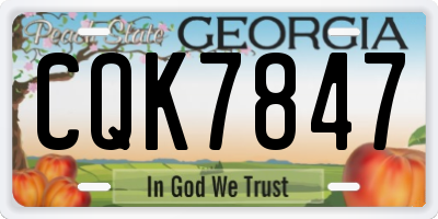 GA license plate CQK7847