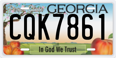 GA license plate CQK7861