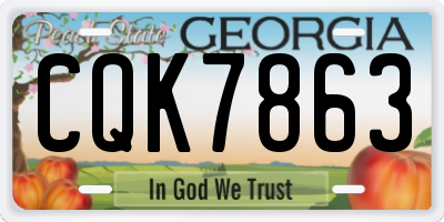 GA license plate CQK7863
