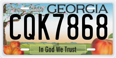 GA license plate CQK7868