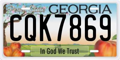 GA license plate CQK7869