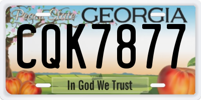 GA license plate CQK7877