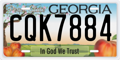 GA license plate CQK7884