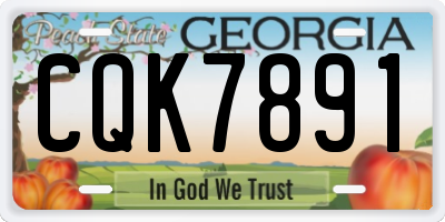 GA license plate CQK7891