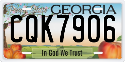 GA license plate CQK7906