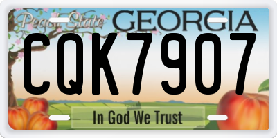 GA license plate CQK7907