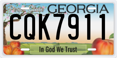 GA license plate CQK7911