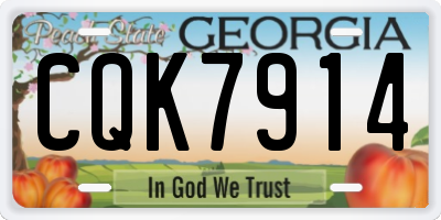 GA license plate CQK7914