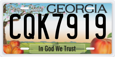 GA license plate CQK7919