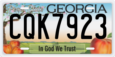 GA license plate CQK7923