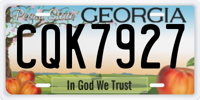 GA license plate CQK7927