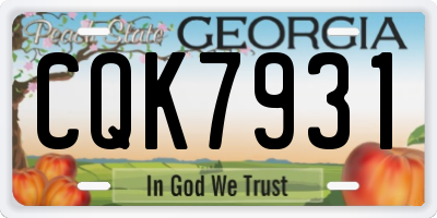 GA license plate CQK7931