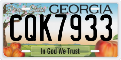 GA license plate CQK7933