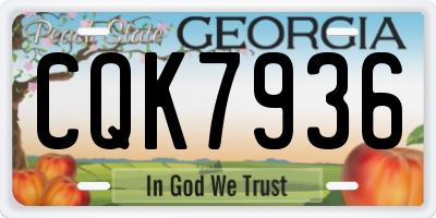 GA license plate CQK7936