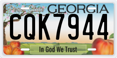 GA license plate CQK7944
