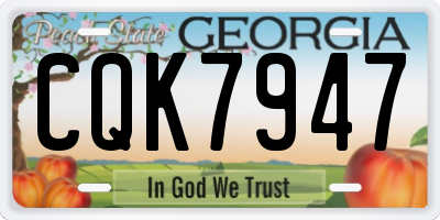 GA license plate CQK7947