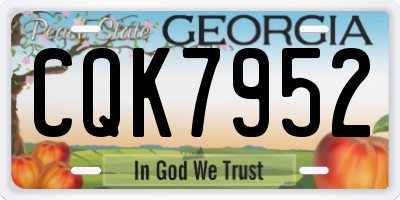GA license plate CQK7952
