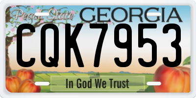 GA license plate CQK7953