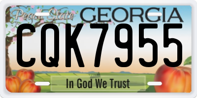 GA license plate CQK7955