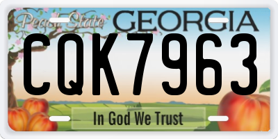GA license plate CQK7963